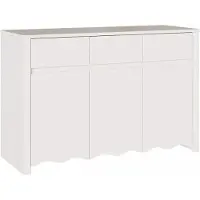 vidaXL Credenza Drammen, bianca, 114 x 43 x 75,5 cm, legno massello di pino