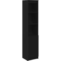 vidaXL Credenza nera aspetto rovere 37,5x35x180 cm materiale a base di legno