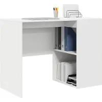 vidaXL Scrivania bianca, realizzata in materiale composito, dimensioni 102 x 50 x 75 cm