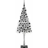 vidaXL Albero di Natale con 300 LED bianchi 210 cm PE e acciaio