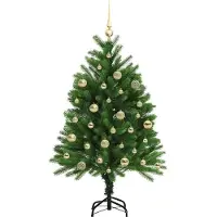 vidaXL Albero di Natale con 150 LED con supporto verde 120 cm PE