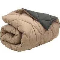 vidaXL , coperta invernale per letto, 135 x 200 cm, 450 g/m², colore antracite e color taupe