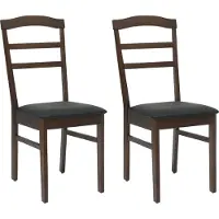 vidaXL Sedia da pranzo, 2 pezzi, legno massello di gomma, colore marrone chiaro e nero