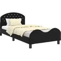 vidaXL Struttura letto per bambini con testiera nera 90 x 190 cm in velluto