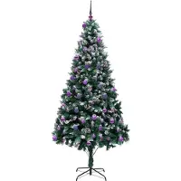 vidaXL Albero di Natale artificiale a 300 LED con supporto Verde 240 cm