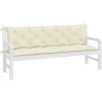 vidaXL Cuscini per panca da giardino 2 pz. Bianco crema 180x50x7 cm Tessuto Oxford
