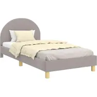 vidaXL Struttura per lettino per bambini, colore grigio chiaro, 80x200 cm, tessuto bouclé