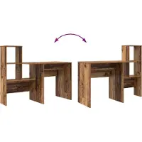 vidaXL Scrivania in legno di recupero 131,5 x 50 x 106,5 cm Materiale a base di legno