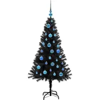 vidaXL Albero di Natale nero, 150 cm, in PVC