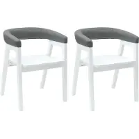 vidaXL Sedie da pranzo, 2 pezzi, legno massello di gomma, colore bianco, 54 x 57 x 73 cm