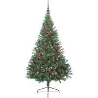 vidaXL Albero di Natale artificiale preilluminato verde 180 cm PVC