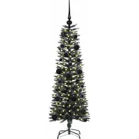 vidaXL Albero di Natale artificiale con 150 LED con supporto verde 120 cm