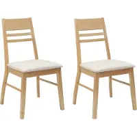 vidaXL Sedie da pranzo, 2 pezzi, legno massello di gomma, colore naturale, 43 x 54 x 89 cm