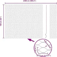 vidaXL Recinzione in rete metallica, 1,6 x 25 metri, acciaio zincato, colore argento