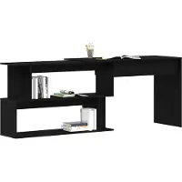 vidaXL Scrivania nera con finitura effetto legno noce, realizzata in materiale composito