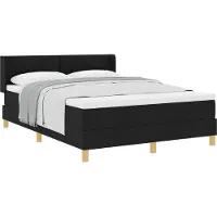 vidaXL Letto boxspring con testiera, nero, 190 x 140 cm, tessuto