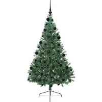 vidaXL Albero di Natale artificiale preilluminato verde 210 cm PVC