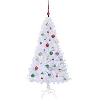vidaXL Albero di Natale artificiale bianco 150 cm in PVC e acciaio