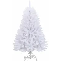 vidaXL Albero di Natale artificiale pieghevole bianco 150 cm PVC e acciaio