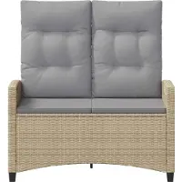 vidaXL Panchina da giardino con cuscini beige e grigio chiaro 105 x 60 x 112 cm