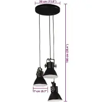 vidaXL Lampada a sospensione 25 W Nero 30x30x100 cm E27