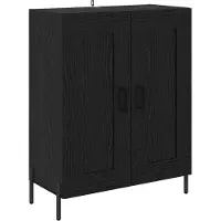 vidaXL Credenza look rovere nero 69,5 x 34 x 90 cm