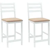 vidaXL Sedie da pranzo, 2 pezzi, legno massello di gomma, colore bianco