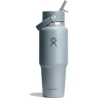Hydroflask Wide Flex Straw Travel Bottle Borraccia (946 ml, grigio)