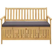 vidaXL Panca da giardino con spazio contenitore, modello a due posti, dimensioni 120 x 63 x 84 cm, forma rettangolare