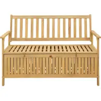 vidaXL Panca da giardino con spazio contenitore, modello a due posti, dimensioni 120 x 63 x 84 cm, forma rettangolare
