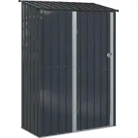 vidaXL Capannoni da giardino antracite 140,5 x 74 x 200 cm in metallo