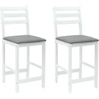 vidaXL Sedie da pranzo, 2 pezzi, legno massello di gomma, colore bianco