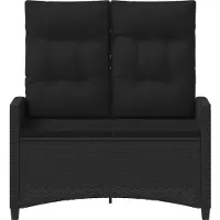 vidaXL Panchina da giardino nera 105 x 60 x 112 cm Acciaio e poliestere