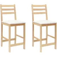 vidaXL Sedie da pranzo, 2 pezzi, legno massello di gomma, colore naturale