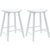 vidaXL Sedie da pranzo, 2 pezzi, legno massello di gomma, colore bianco, 46 x 37 x 63 cm