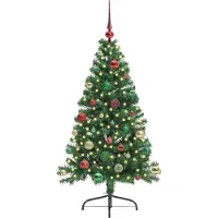 vidaXL Albero di Natale artificiale preilluminato verde 150 cm PVC