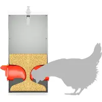 vidaXL - Abbeveratoio per polli, argento, 32,5 x 20,5 x 43 cm, capacità 25 kg
