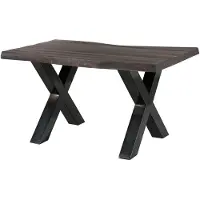 MASSIVMOEBEL24.DE | FREEFORM 5 tavolo da pranzo in legno di mango - verniciato grigio / gambe in ferro X antracite lucido 160x90