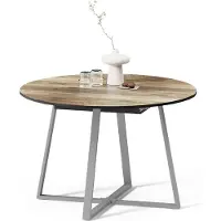 Livinity tavolo da pranzo allungabile Firenze, 120 x 120 cm Estensibile, Rovere rustico/grigio/Grigio