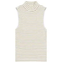 KnowledgeCotton Apparel Women's High Neck Rib Top Top Donna (L, bianco)