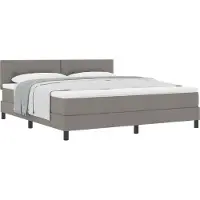 vidaXL Letto a molle con testiera in tessuto taupe 180 x 200 cm