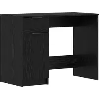 vidaXL Scrivania con contenitore in rovere nero 133 x 50 x 75 cm