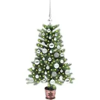 vidaXL Albero di Natale a 150 LED con supporto Verde 90 cm PE