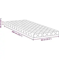 vidaXL Materasso bianco 80 x 200 cm Tessuto jacquard