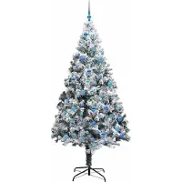 vidaXL Albero di Natale artificiale, colore bianco, altezza 240 cm