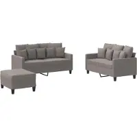 vidaXL Set di divani 3 pezzi con cuscini in tessuto Taupe