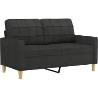 vidaXL Set divano 3 pezzi con cuscini in tessuto nero