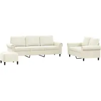 vidaXL Set divano 3 pezzi con cuscini in velluto crema