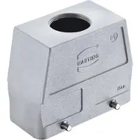 Harting Han 16B EMC / High Temp Contenitore alto, 1xM32 uscita cavo diritta, per 2 staffe (nella parte inferiore)