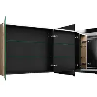 Burgbad armoire de toilette Eqio avec éclairage LED à poser, 3 portes, charnières centrales à droite, 1400x800x170mm, SPGS140LF3180, SPGS140LF3180